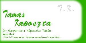 tamas kaposzta business card
