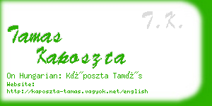 tamas kaposzta business card